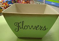 Кашпо "Flowers" (пластик), 18x18xH13 см; цвет: зеленый; арт.: JH18F-Green